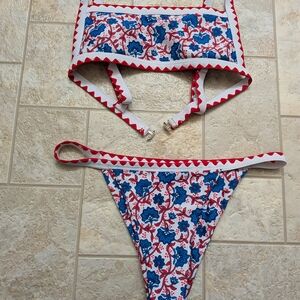 Kids Floral Swim Set - Red and Blue